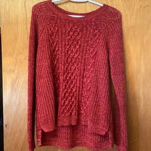 Red longsleeve sweater material!